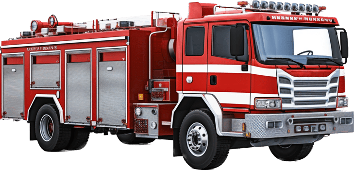 Firetruck png with AI generated.