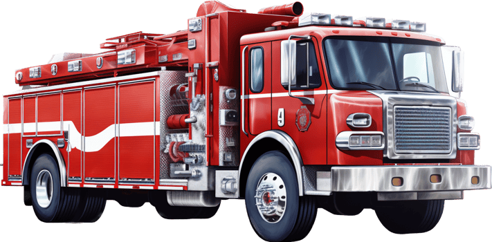 Firetruck png with AI generated.