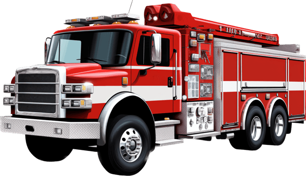 Firetruck png with AI generated.