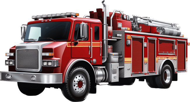 Firetruck png with AI generated.