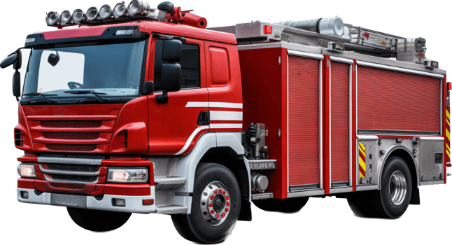 Firetruck png with AI generated.
