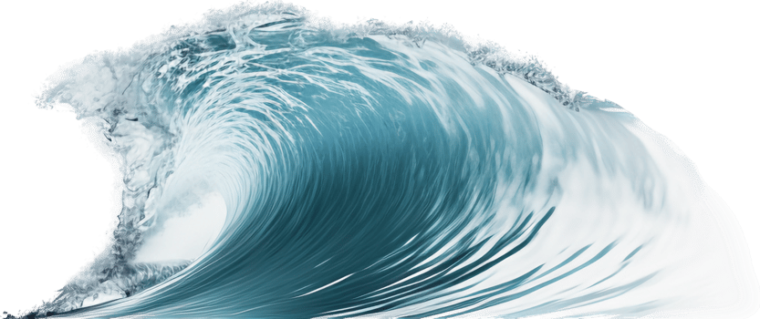 Wave png with AI generated.