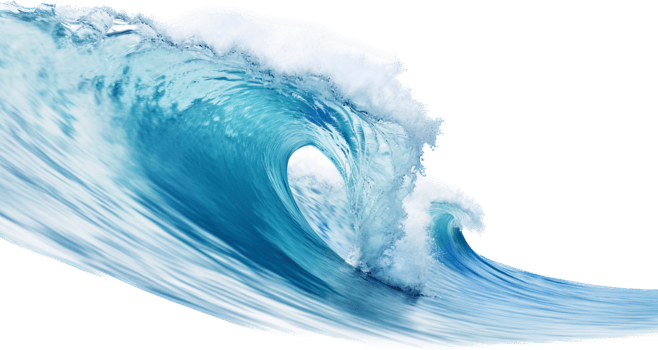Wave png with AI generated.