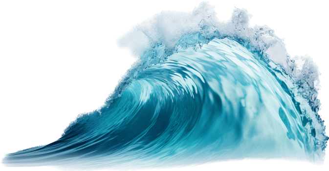Wave png with AI generated.