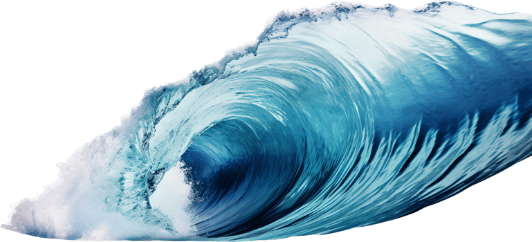 Wave png with AI generated.