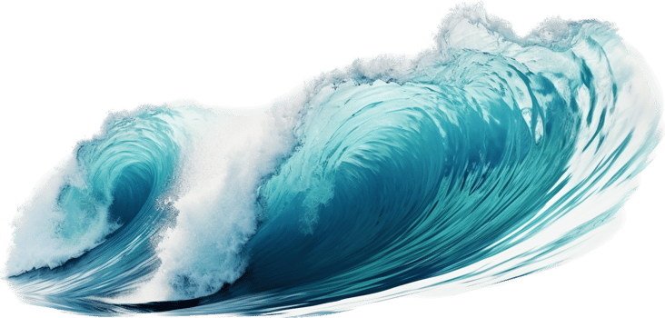 Wave png with AI generated.