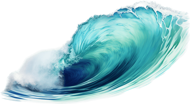 Wave png with AI generated.