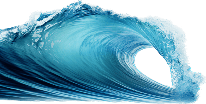 Wave png with AI generated.