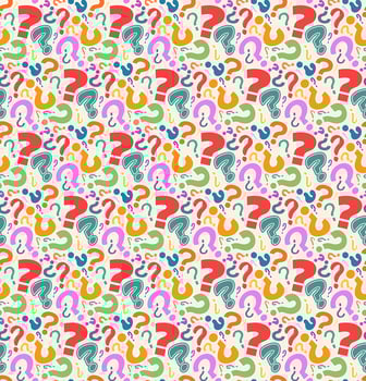 Abstract Question Mark  Symbol Seamless Pattern vector
