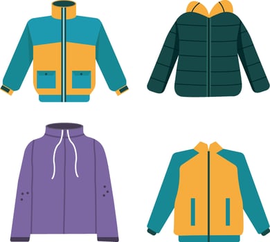 Winter jacket set.For design decoration.Vector illustration. vector