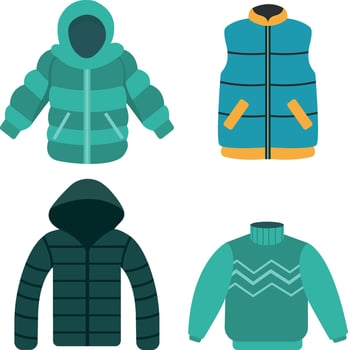 Winter jacket set.For design decoration.Vector illustration. vector