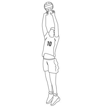 Assist Volleyball Sport People Outline 2D Illustration png