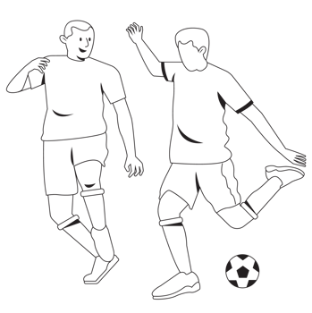 Pressing Football Sport People Outline 2D Illustration png