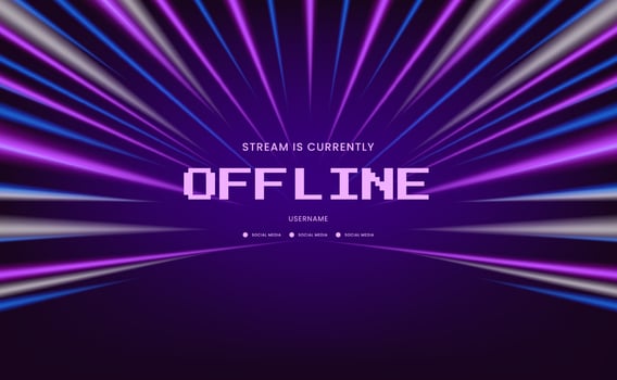 Offline Hud stream gaming window screen with bright and vivid color and line futuristic cyber vector