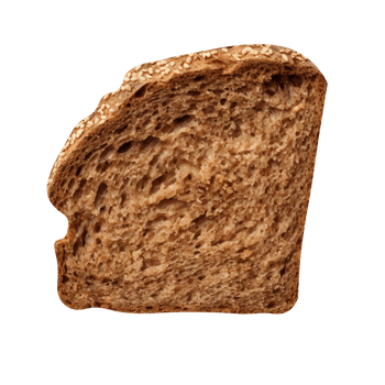 Freshly baked bread loaf slice isolated on transparent background png