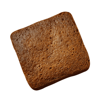 Freshly baked dark brown bread loaf isolated on transparent background png