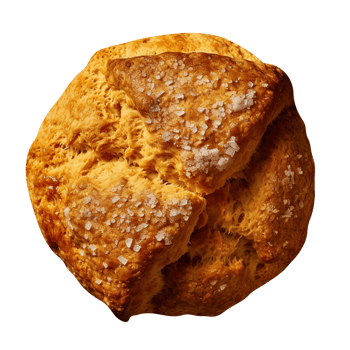 Freshly baked ugly bread loaf isolated on transparent background png