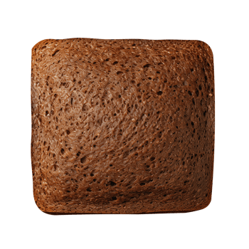Freshly baked dark brown bread loaf isolated on transparent background png