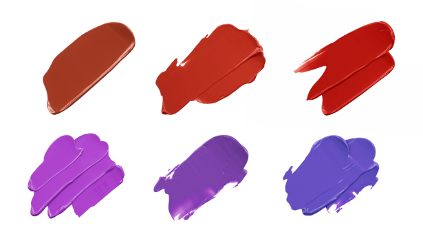 set of cosmetic color swatch isolated png