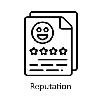 Reputation Vector   outline Icon Design illustration. Online streaming Symbol on White background EPS 10 File
