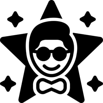 solid icon for famous vector