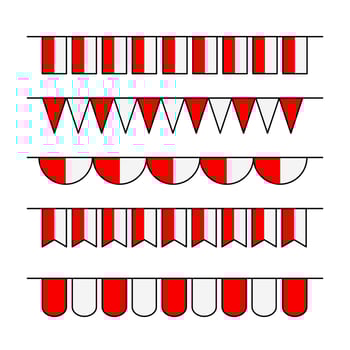 Set of Indonesian Flag Decorations for independence day vector