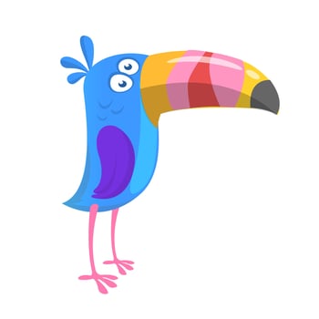 Funny cartoon tucan btropic bird illustration vector