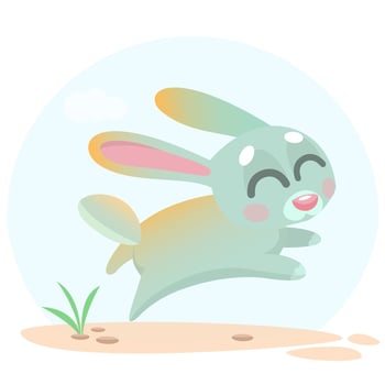 Cute cartoon bunny character. Vector illustration