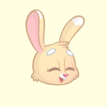 Cartoon rabbit head isolated white background vector