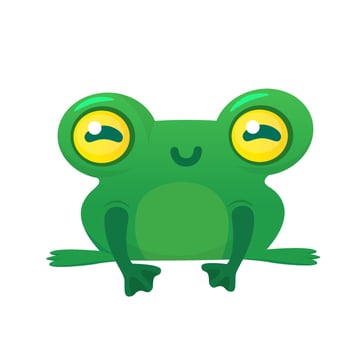 Cute Frog Cartoon Character. Vector illustration isolated