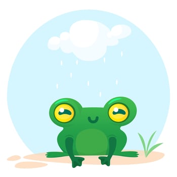 Cute Frog Cartoon Character. Vector illustration isolated