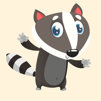 Cute cartoon raccoon vector