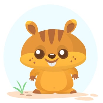 Cartoon marmot. Vector illustration of groundhog or chipmunk isolated