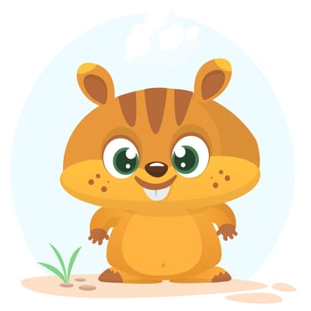 Cartoon marmot. Vector illustration of groundhog or chipmunk isolated