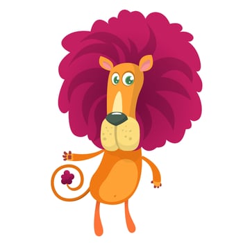 Cute cartoon lion characte vector