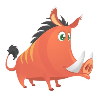 Wild boar or wild pig cartoon vector