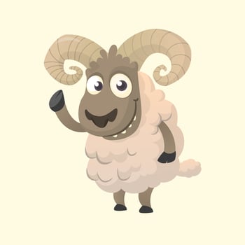 Funny cartoon sheep. Vector illustration