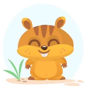 Cartoon marmot. Vector illustration of groundhog or chipmunk isolated