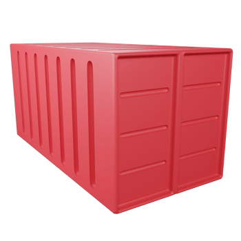 Container clipart flat design icon isolated on transparent background, 3D render logistic and delivery concept png