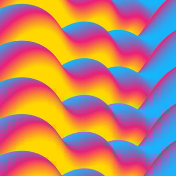 Colorful gradient 3d liquid dynamic waves background vector