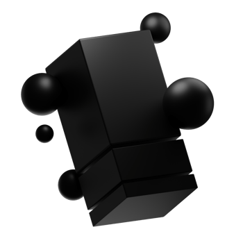 Abstract Shape Black Matte 4 3D Illustration png