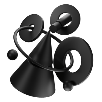 Abstract Shape Black Matte 10 3D Illustration png