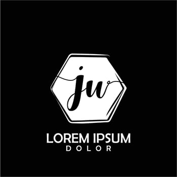 JW Initial Letter handwriting logo with circle brush template vector