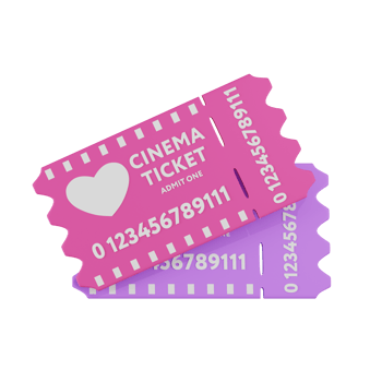 Ticket Valentine 3D Illustration png