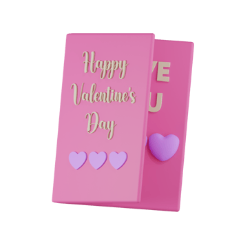 Greetings Card Valentine 3D Illustration png