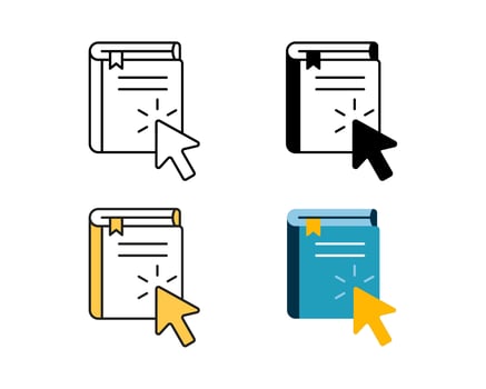 online library icon vector design in 4 style line, glyph, duotone, and flat.