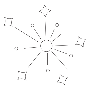Firework 1 Diwali Sticker Outline 2D Illustration png