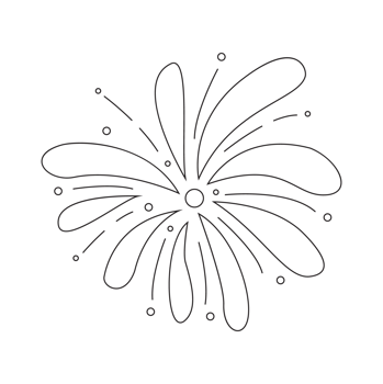 Firework 5 Diwali Sticker Outline 2D Illustration png