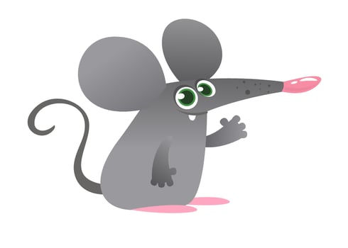 Cute cartoon mouse. Vector illustration isolated