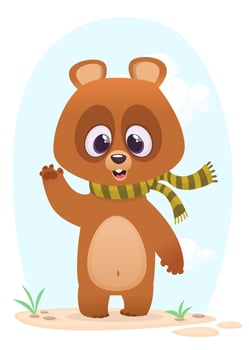 Funny cartoon bear vector illustration